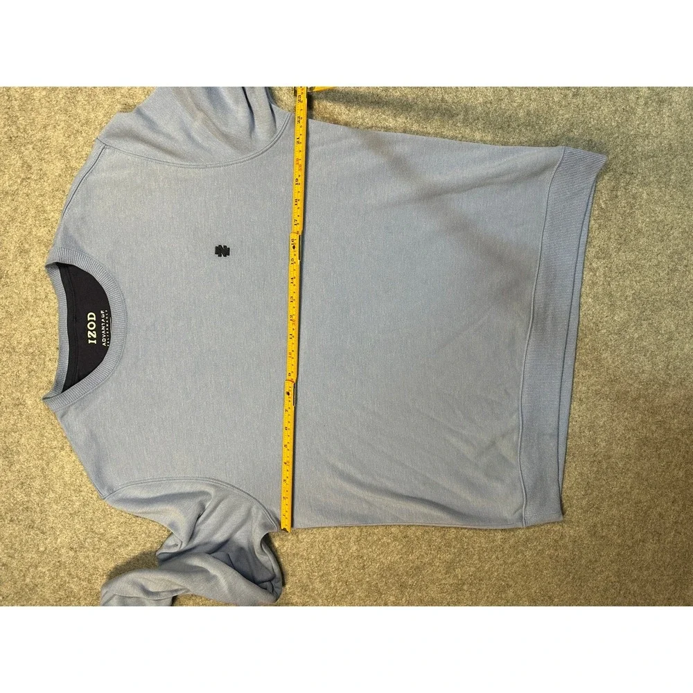 IZOD Advantage Performance‎ Sweatshirt Medium Blue Solid Stretch Crewneck